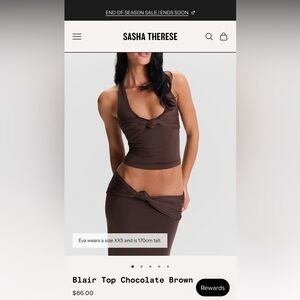 Sasha Therese Brown Halter Top